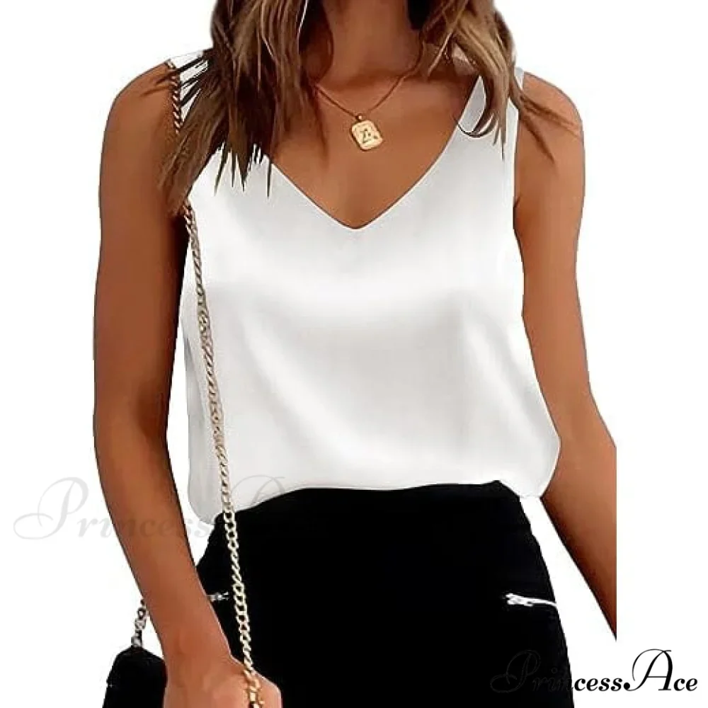 for Tops Silk Tank Satin Women