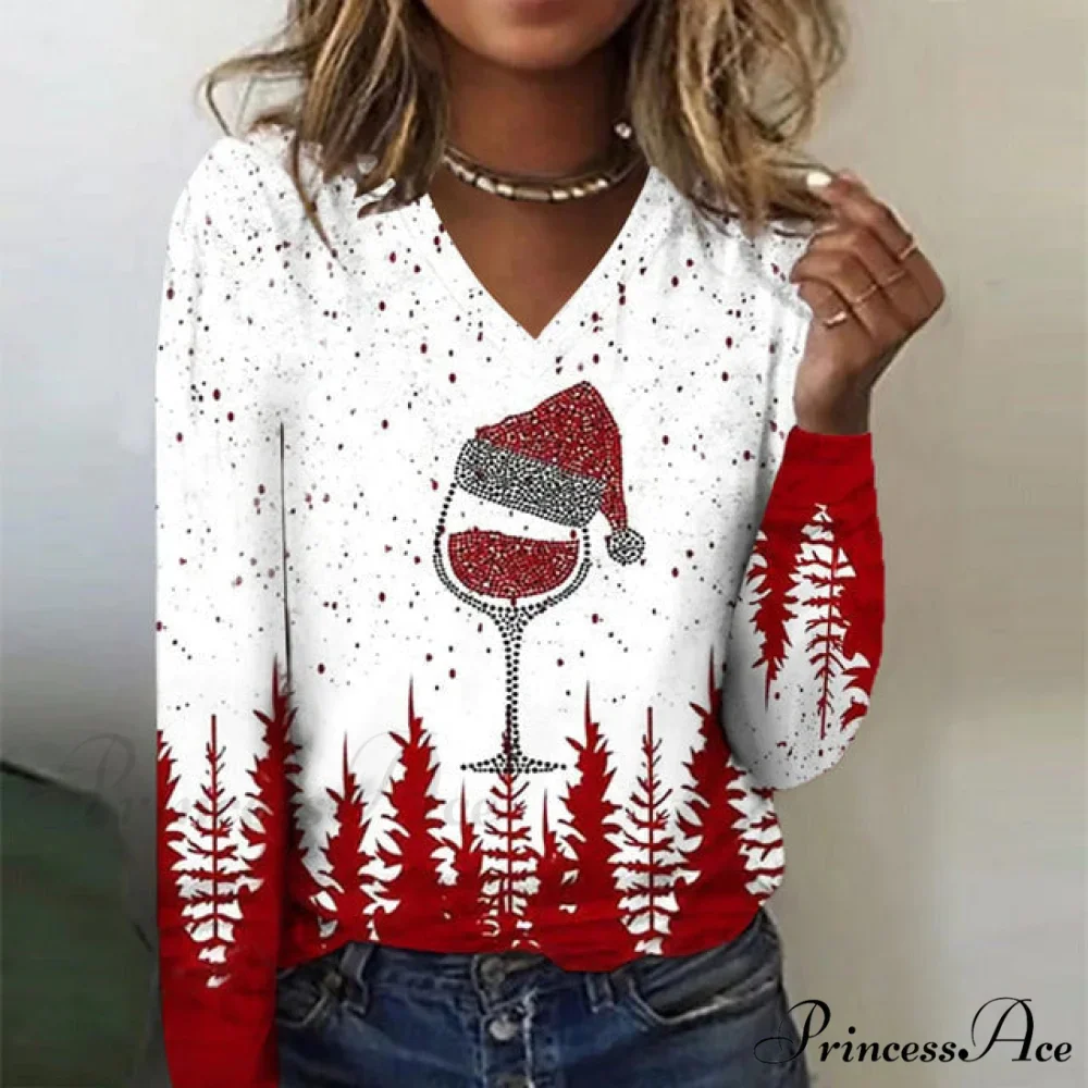 Casual T-Shirt with Christmas Print