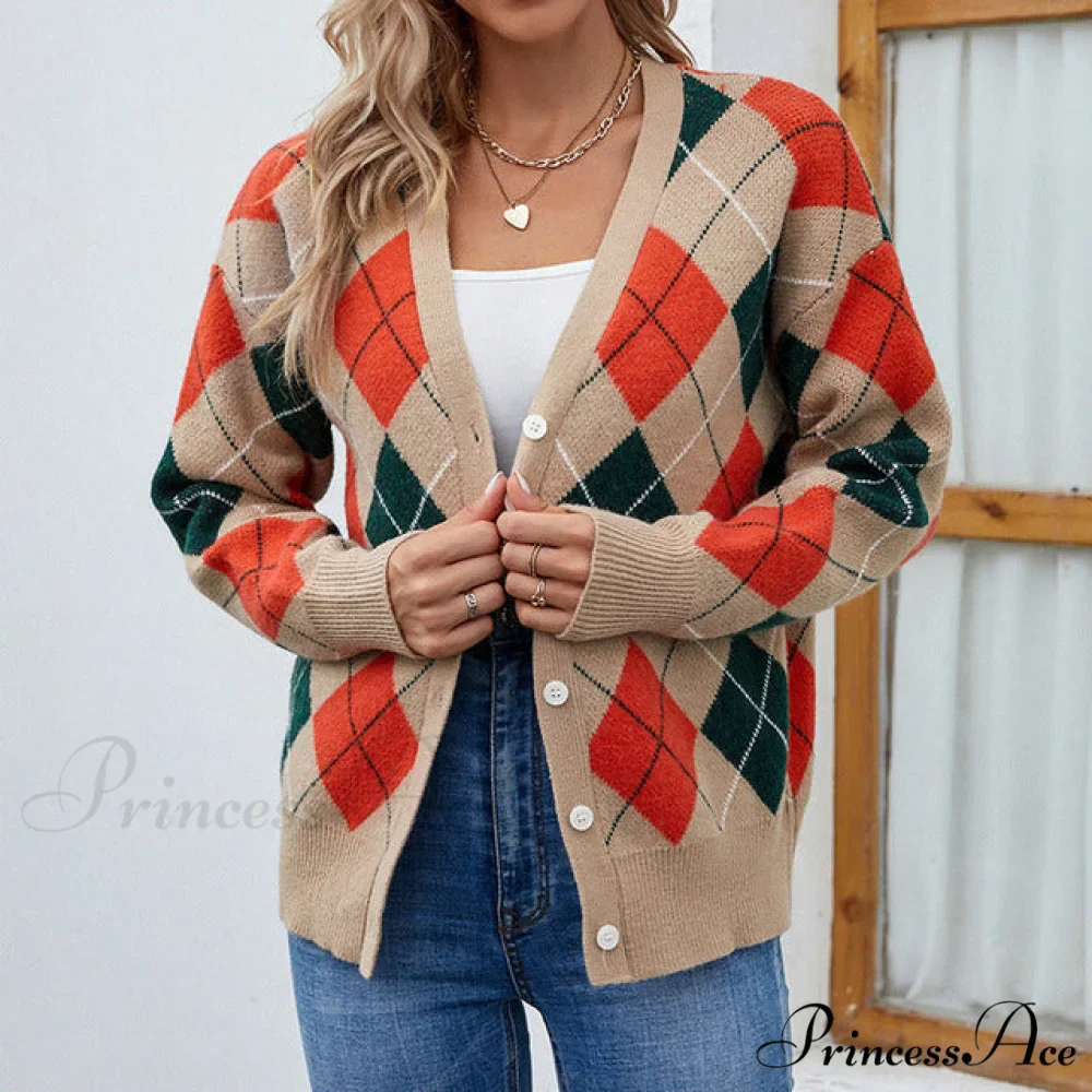 Knitted Geometric Cardigan