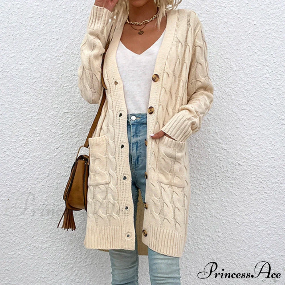 Color Solid Knitted Cardigan