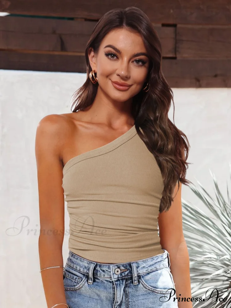 One-Shoulder Ribbed Tank