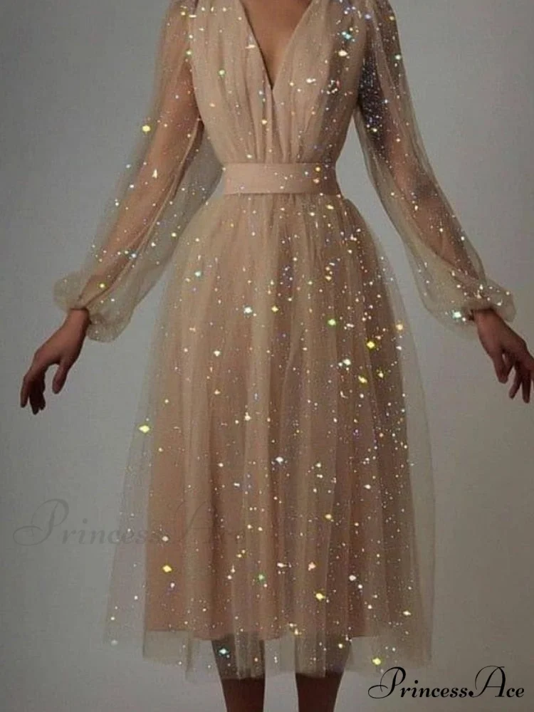 Hollow Office Warm-Season Gown Design Lady Gown V-Neck Women Party Full-Length Sexy Pattern Out Fashion Dress - Image 3