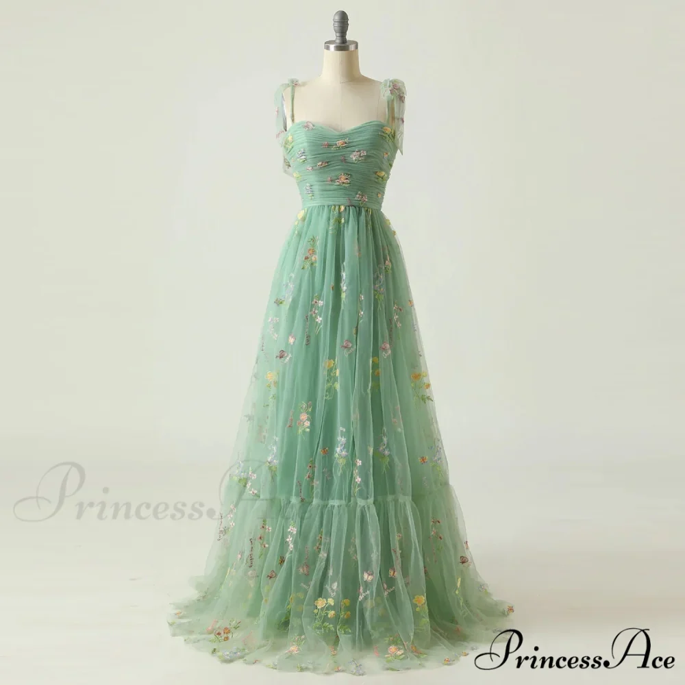 Graduation Gown Green Party Tulle Elegant Tea Adjustable Straps Wedding Length Mint Dress