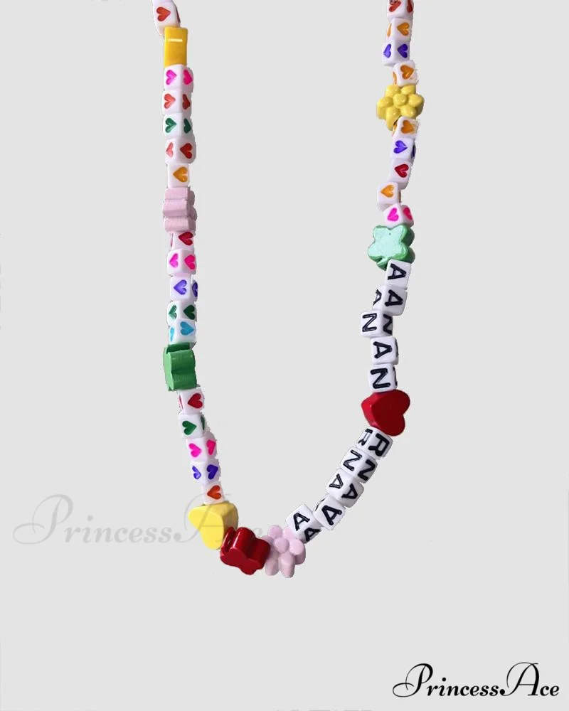Necklace Tangled Beaded with Words
