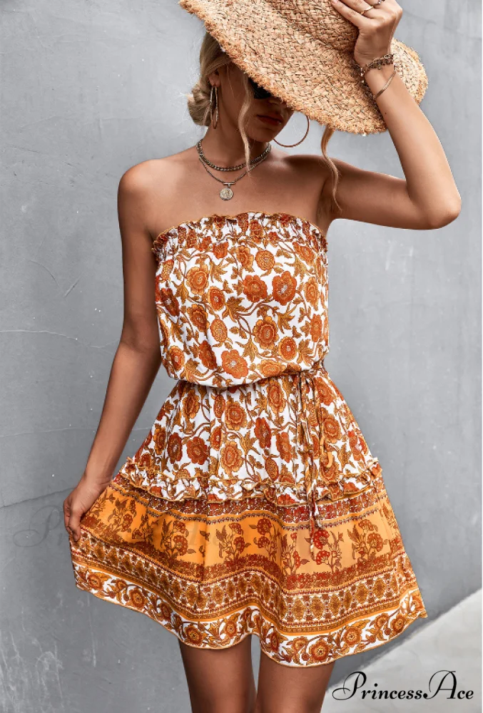 Tube Top Flowered Dress