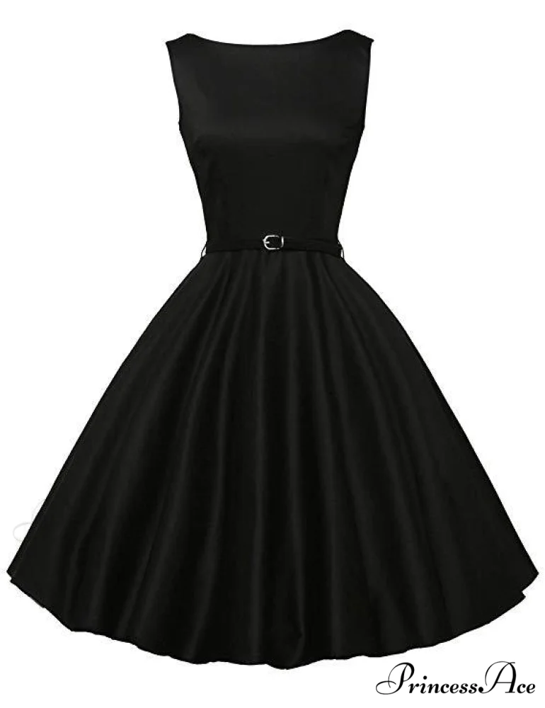 Tea Vintage Gown - Black Sleeveless