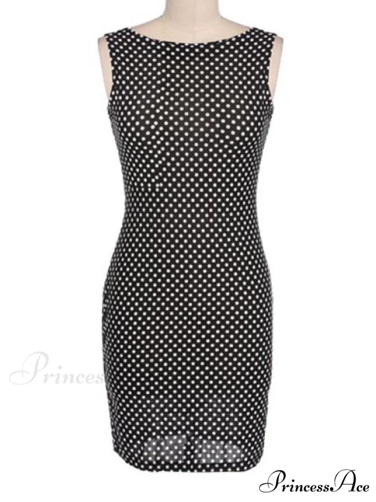 Sleeveless Jewel Dot with Polka Elegant Gown Backless Neck