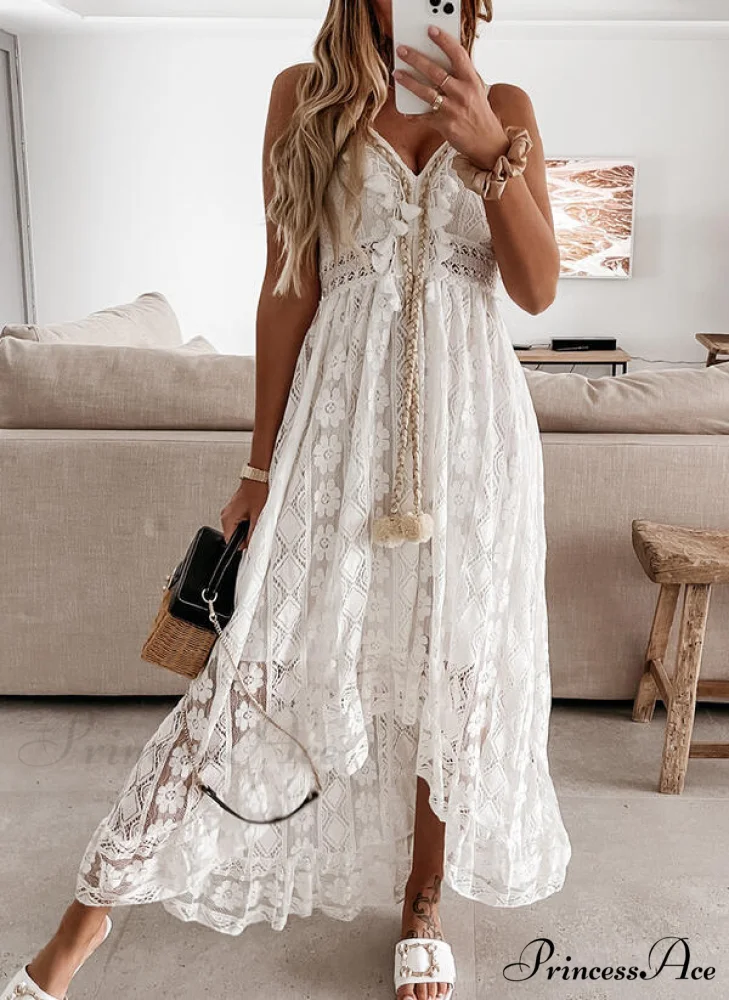 Seaside Breeze Embroidered Maxi Dress
