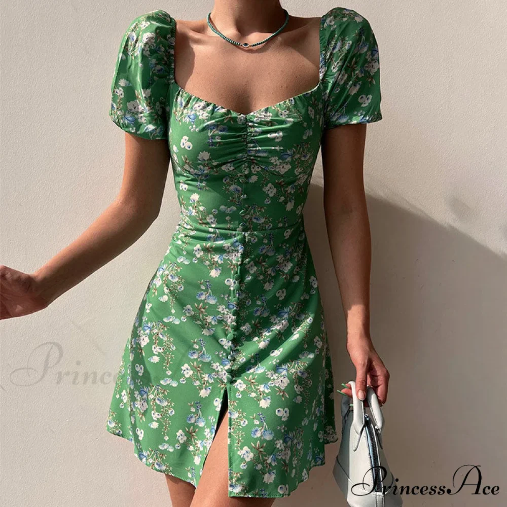 V-Neck Lace Up Lantern Sleeve Ruffles Dress - Image 7
