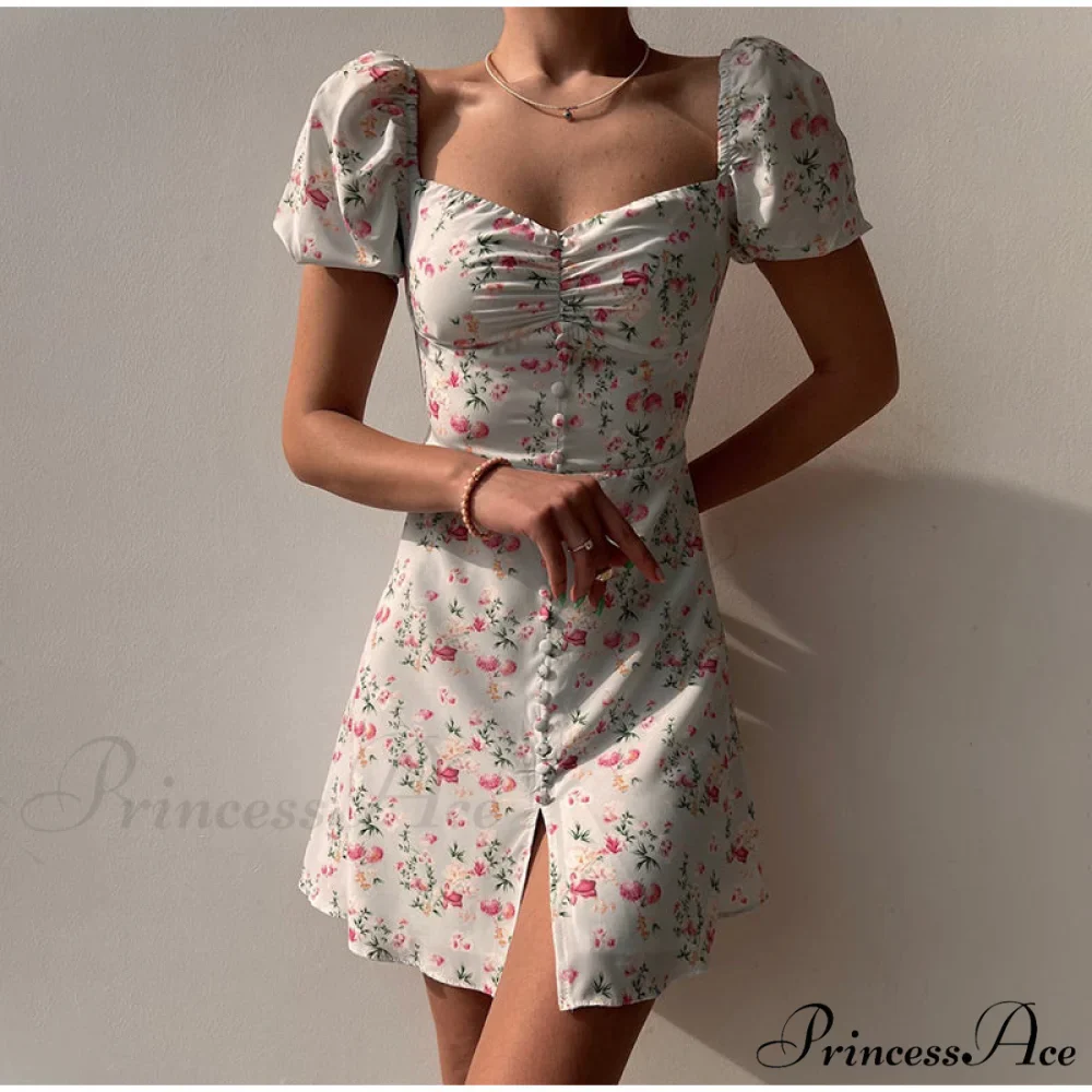 V-Neck Lace Up Lantern Sleeve Ruffles Dress - Image 9