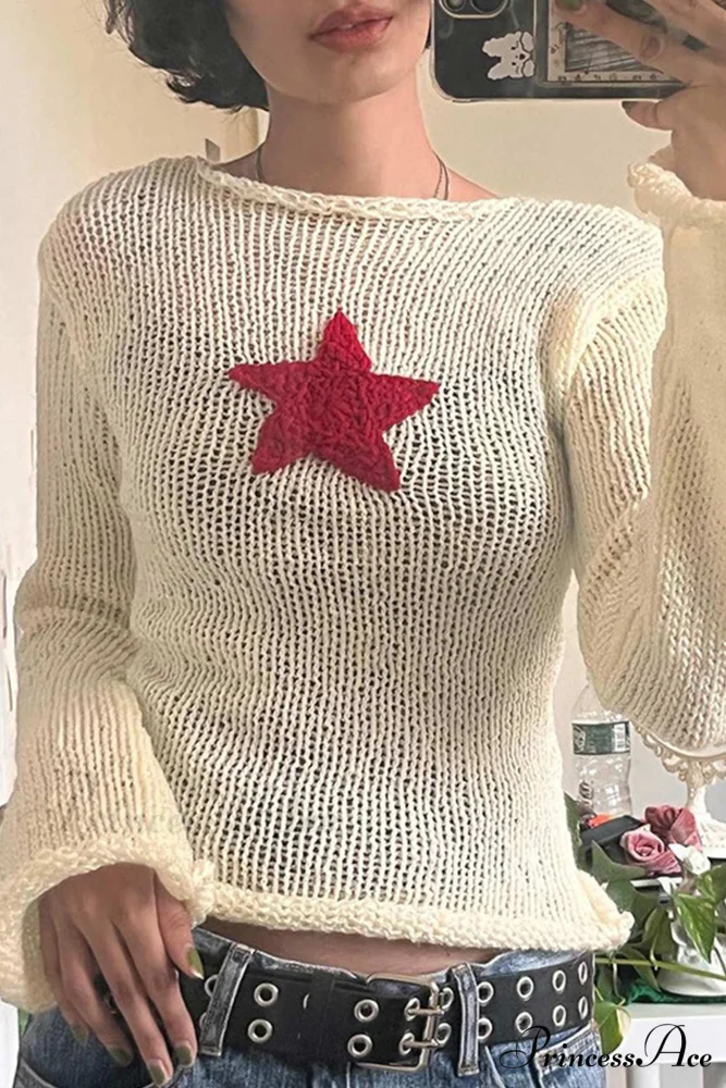 Pentagram Jacquard Crimping Jumper