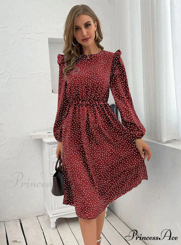 Polka Dot Long Sleeve Dress
