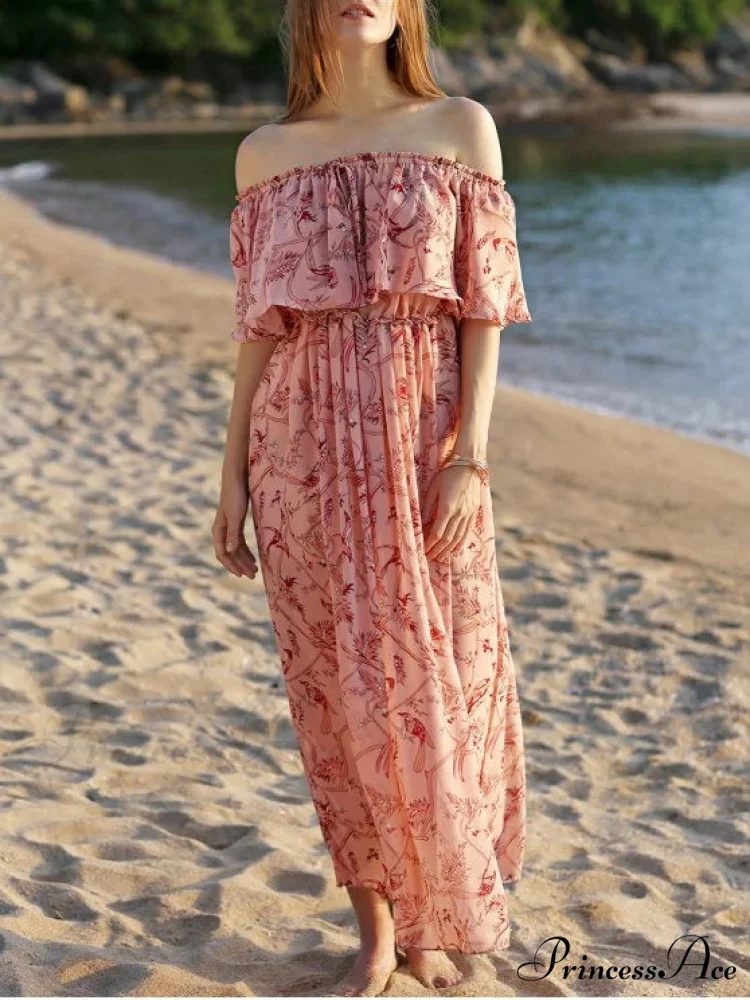 Off The Shoulder Floral Maxi Dress for the Beach