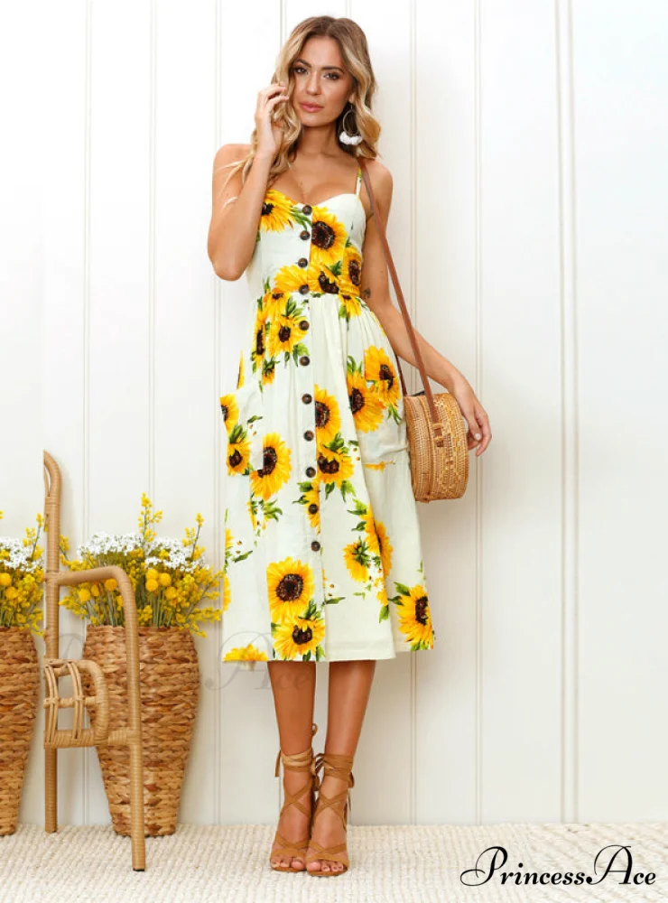 Floral Dot Long Boho Bohemian Women Strap Printed