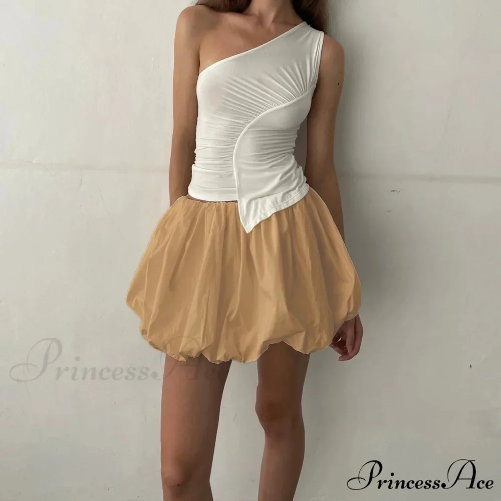 Y2K Bubble Pleated Hem A Line Mini Skirt - Image 5