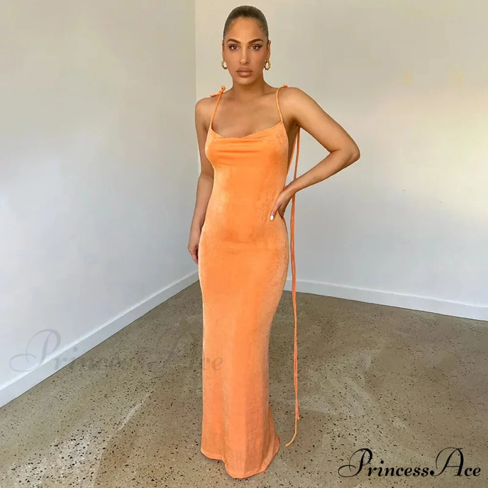Backless Draped Maxi Dress - Image 11