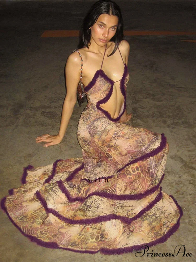 Halter Backless Split Maxi Dress - Image 2