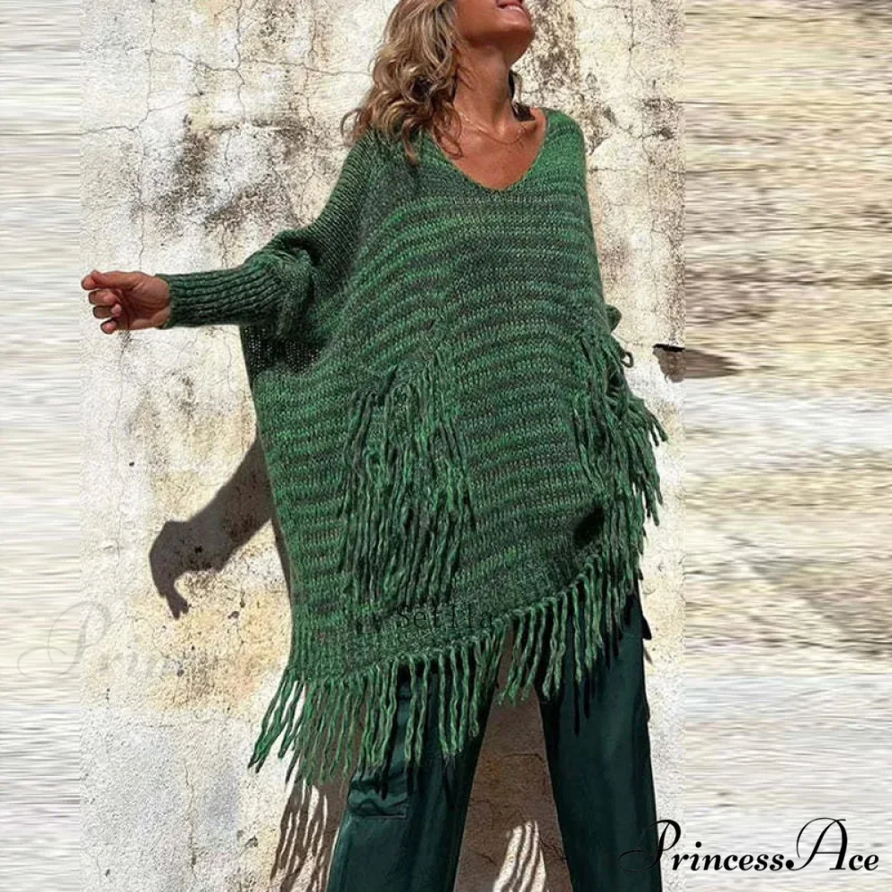 Vintage Casual Knitted Sweater Midi Dress - Image 3