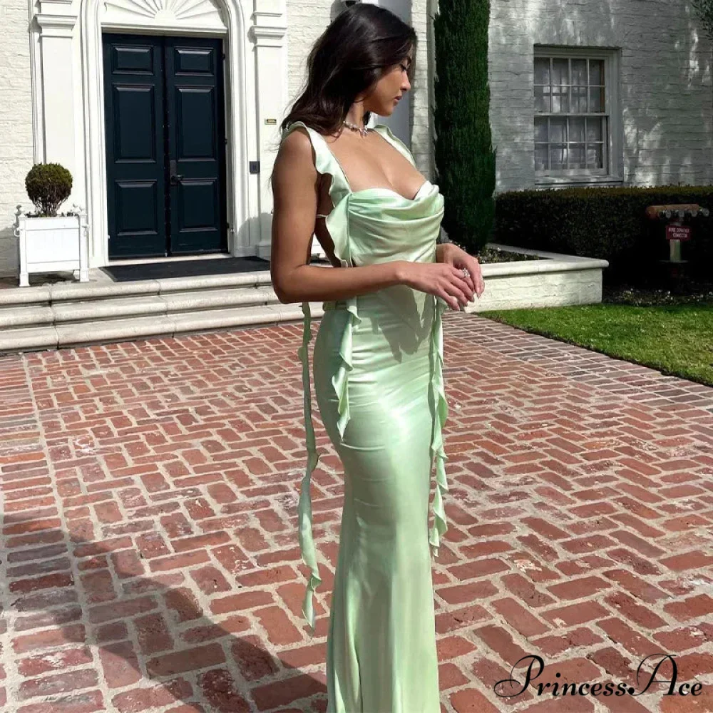 Ribbon Backless Maxi Dress - Image 2