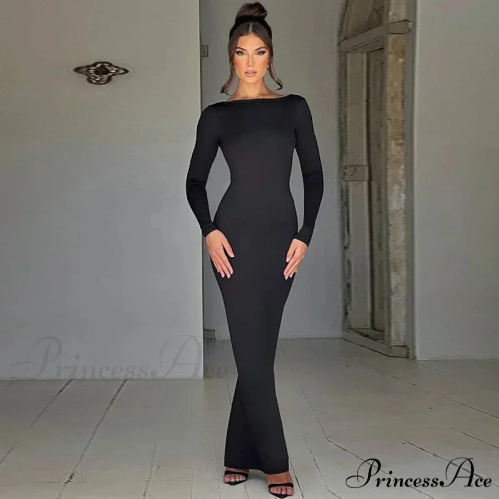 Asymmetrical One Shoulder Casual Party Slip Maxi Dress