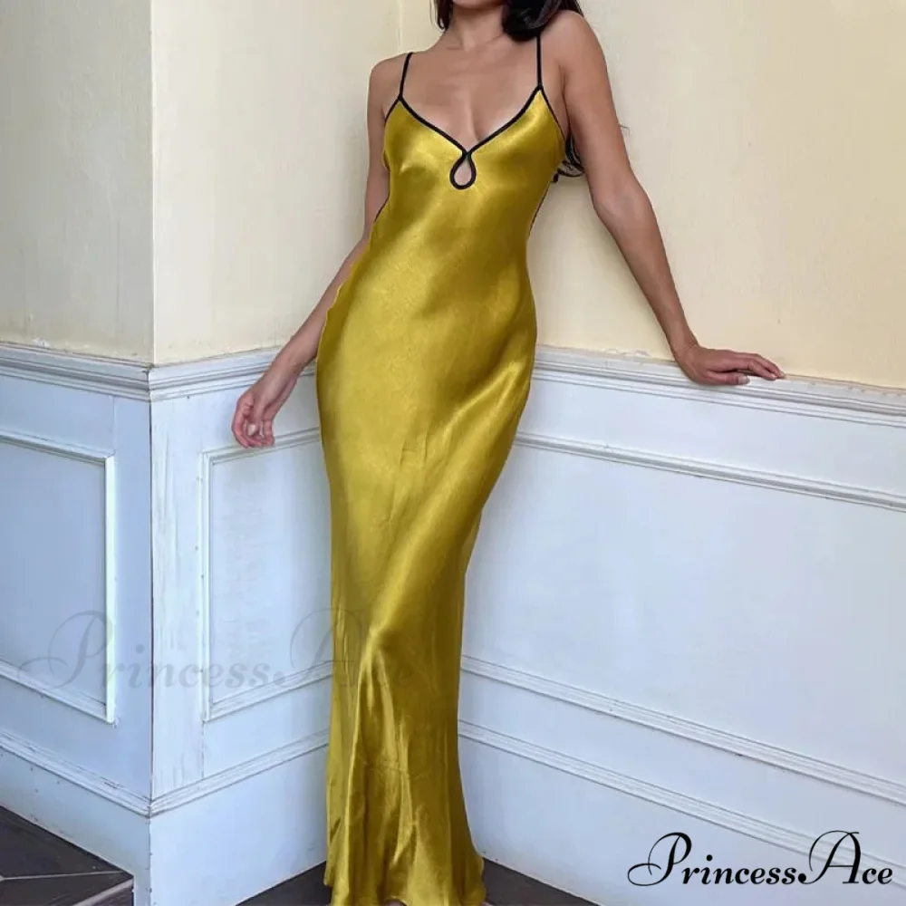 Backless Maxi For Women 2024 Summer Sexy Lace Up Patchwork Beach OutFit Prom Long Cocktail Cut Out Dress