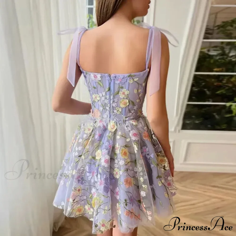 2024 Fashion Flower Embroidery Sexy Floral Dress - Image 2