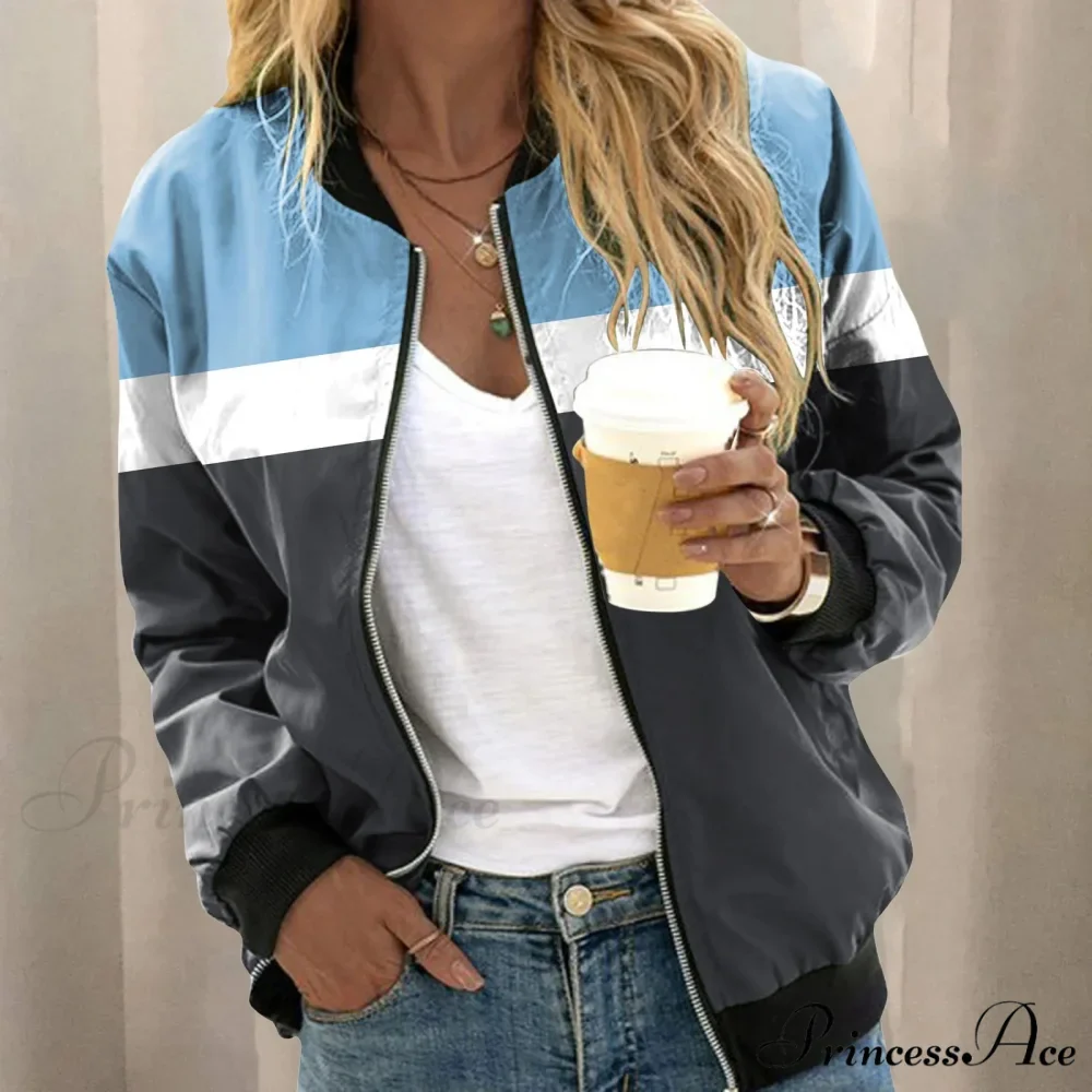 Lightweight Zip Up Floral Print Stand Collar Short Sports Winter Outer Warm Chic Stylish Fashionable Versatile Jacket