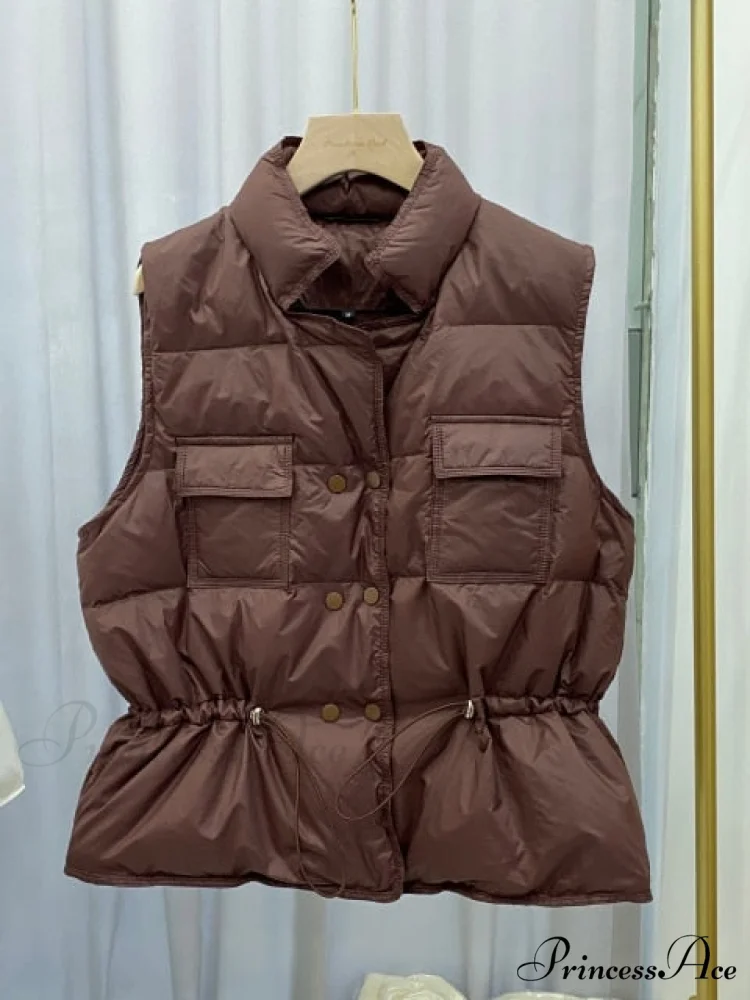 Waistcoat White Duck Down Coat - Image 2