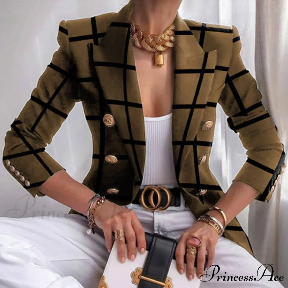 Elegant Office Lady Double Breasted Blazers