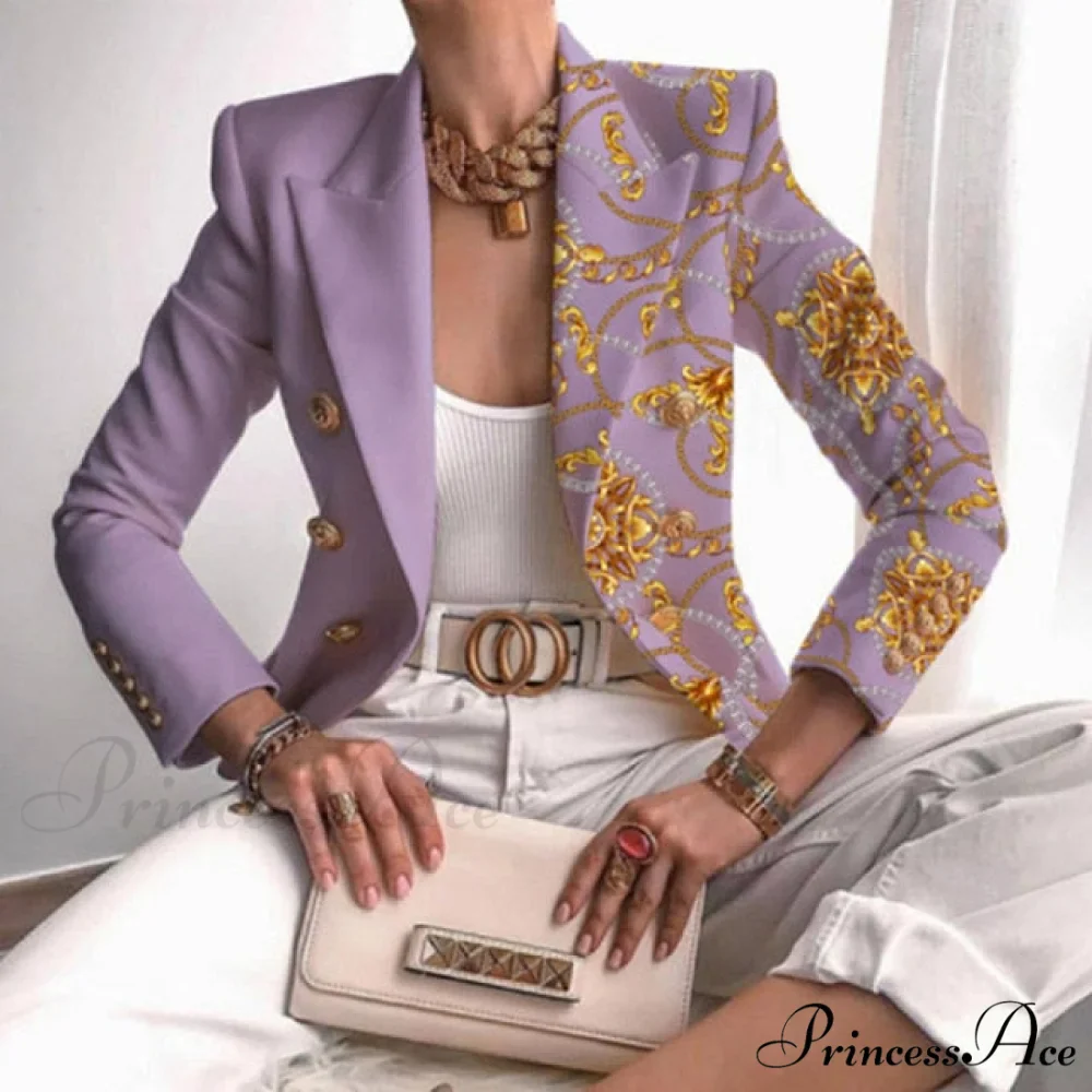 Office Lady Elegant Comfy Butterfly Print Blazer - Image 10