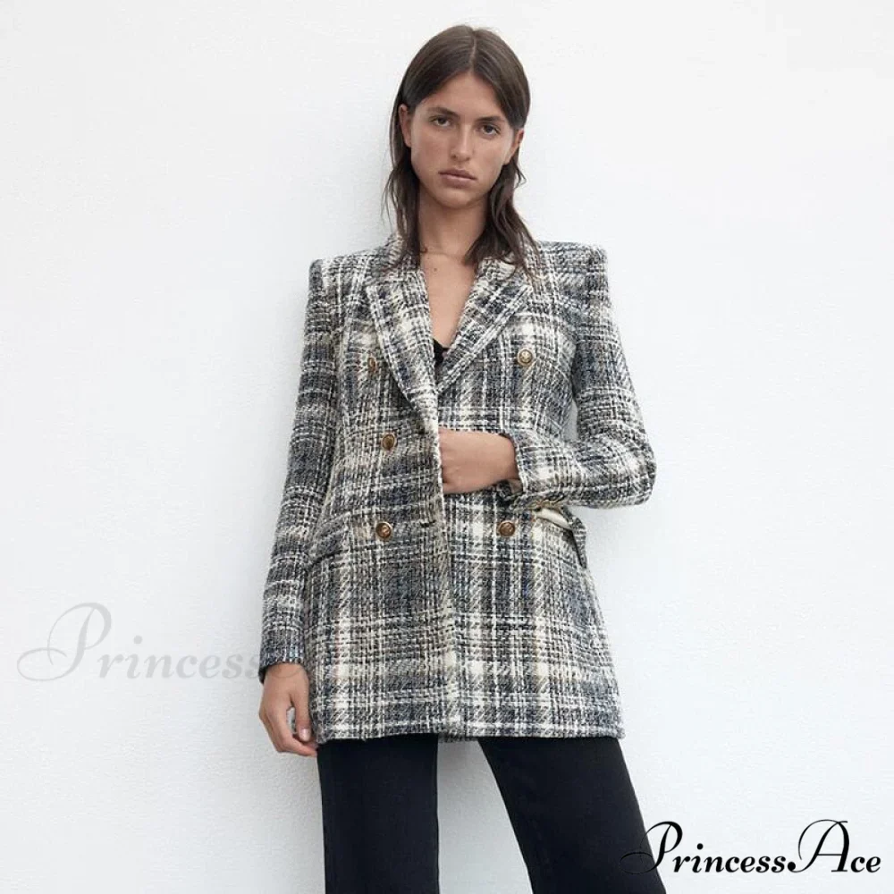 New Casual Plaid Blazer - Image 2
