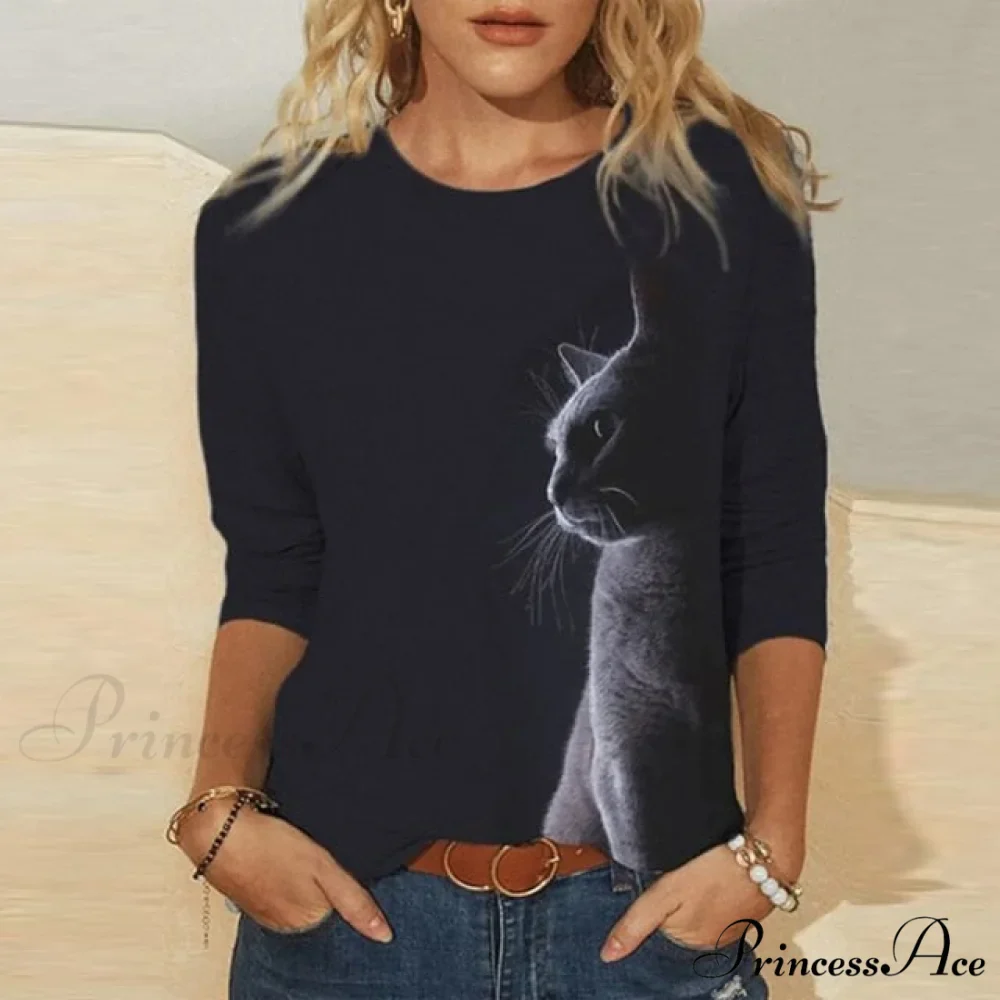 Clothing Funny Cat 3D Print Long Sleeve T-Shirts - Image 5