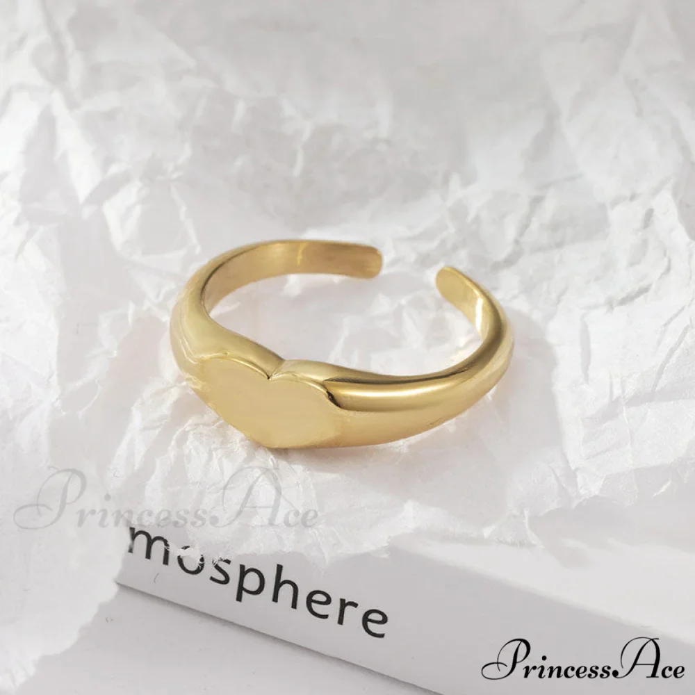 Stainless Steel Glossy Heart Rings