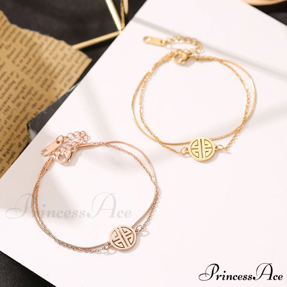 Titanium Steel Double Layer Bracelet