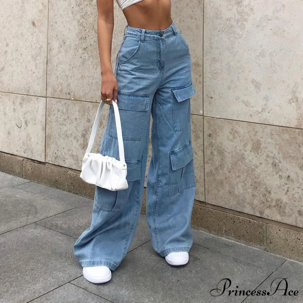 Casual Loose Baggy Cargo Jeans - Image 2