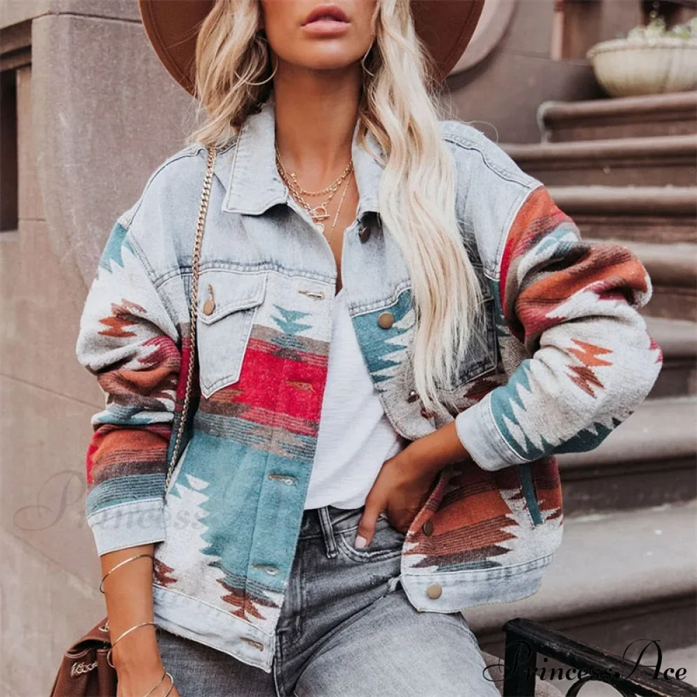 Denim Stitched Wool Coat