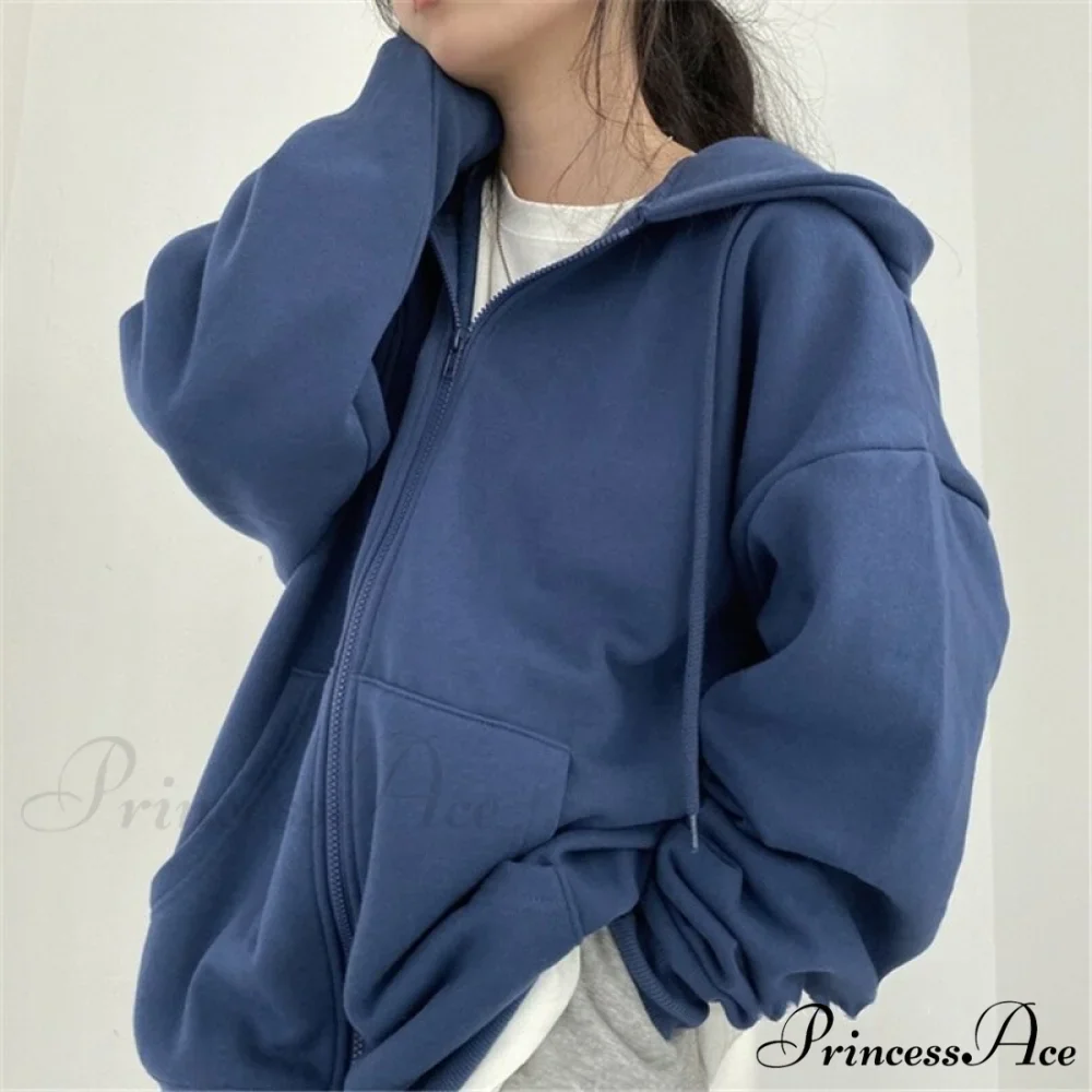 Korean Version Oversized Solid Color Hoodies - Image 5