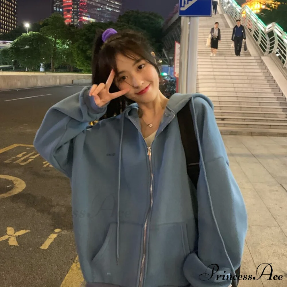 Korean Version Oversized Solid Color Hoodies - Image 8