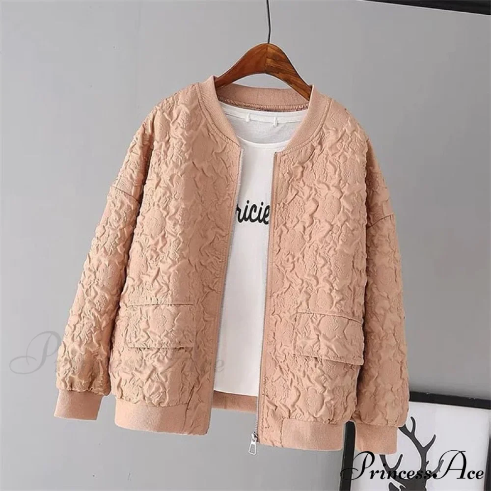 Solid Color Ladies Short Baseball Jacket - Image 2