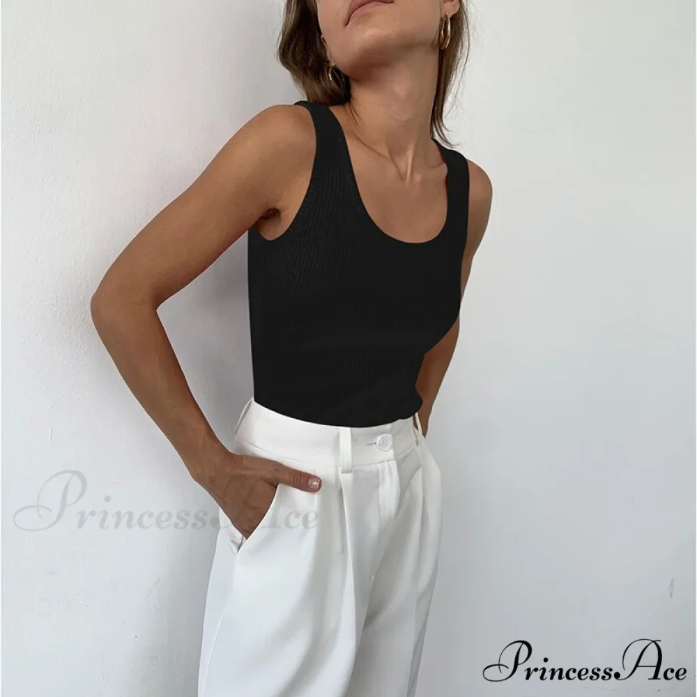Basic Ribbed Knitted Tank Top