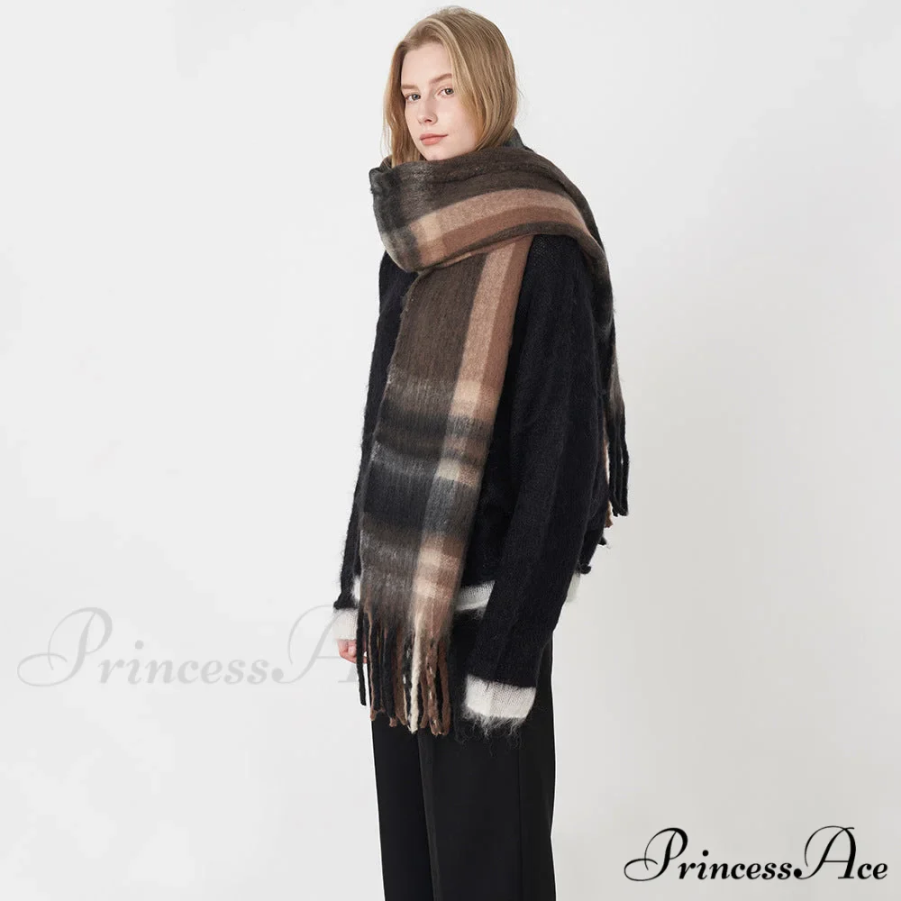 2024 New French Classic Vintage Cozy Warm Faux Cashmere Plaid Scarf - Image 2