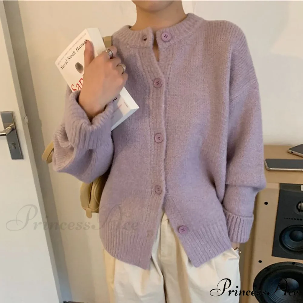Sweaters Cardigans Warm Casual Arrival Solid Knitwear Loose Coat - Image 2