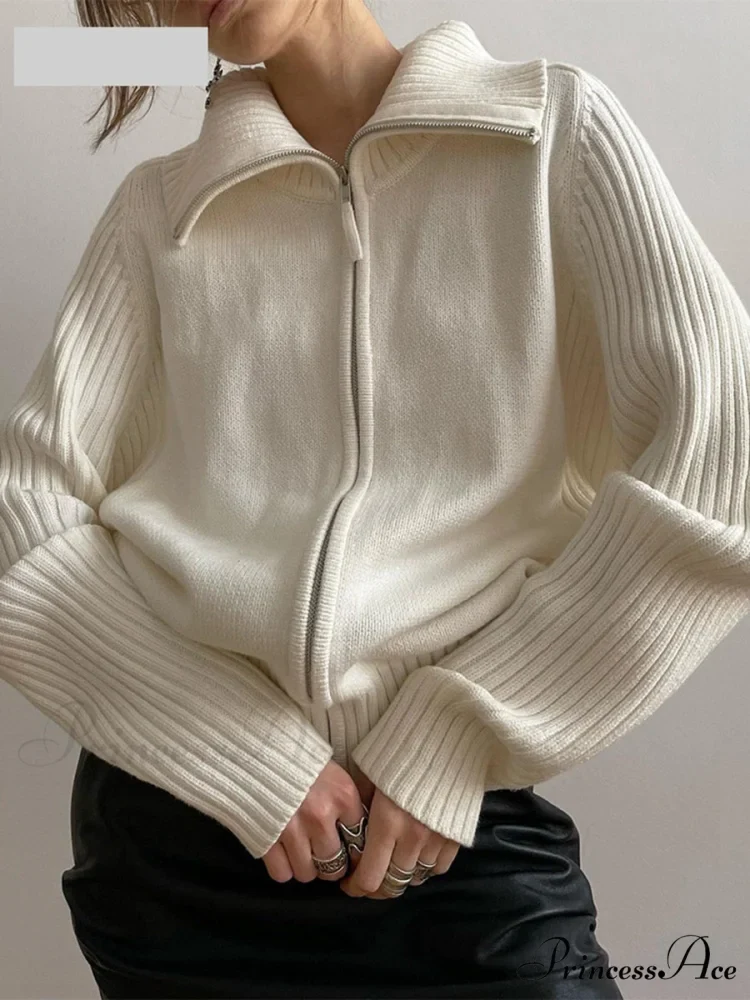 Long Sleeve Oversized Knitted Basic Loose Cardigans - Image 4