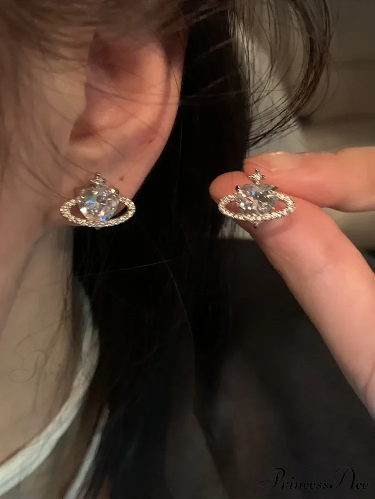 Cubic Zirconia Heart Shaped Stud Earrings
