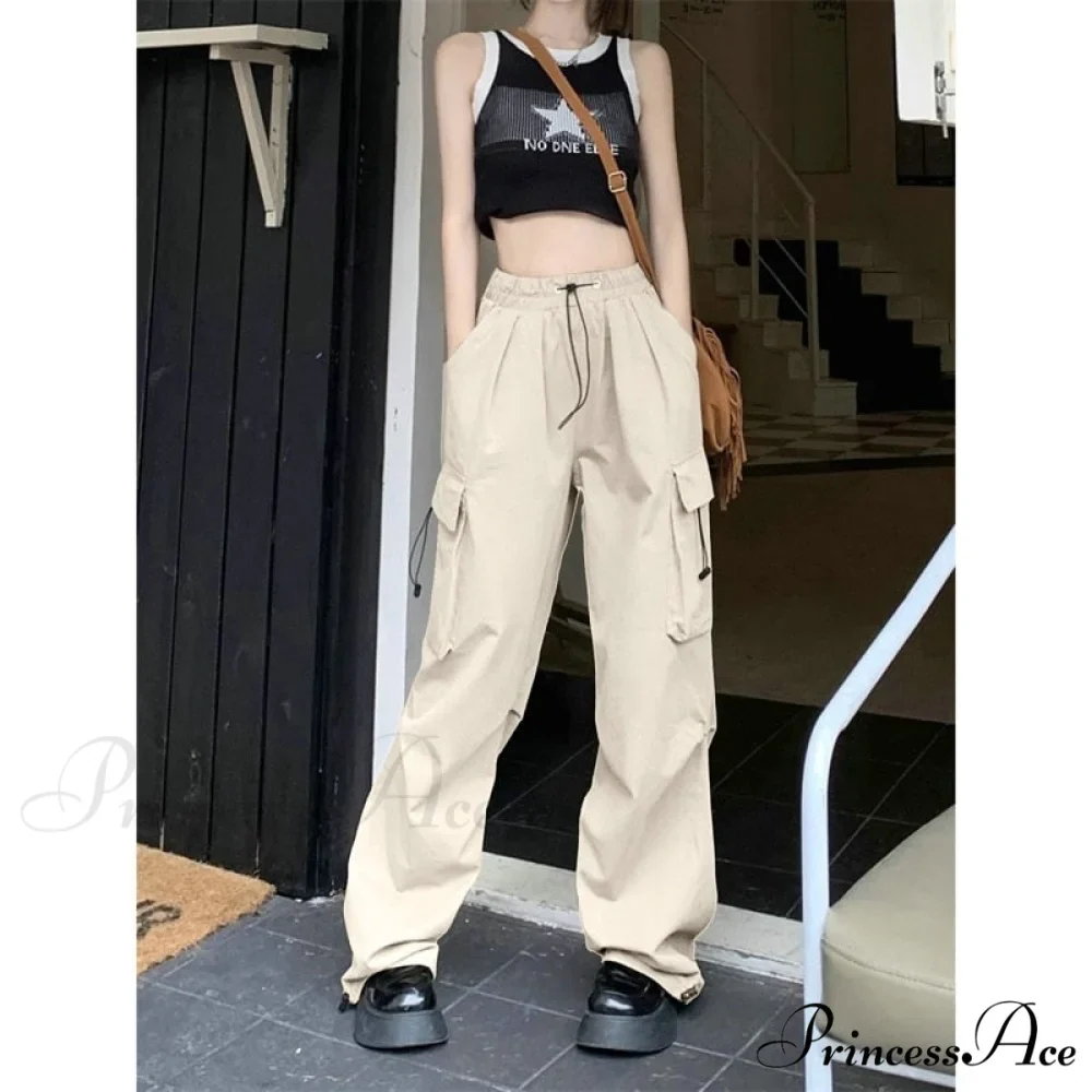 Straight Trousers Fashion Wide Leg Pockets Joggers Trousers - Image 7