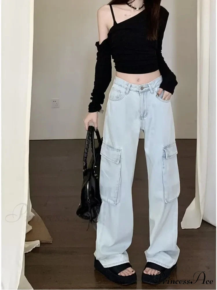 New Vintage Harajuku Aesthetic Clothing Autumn Baggy Fashion Clothes for Teenagers Women's Jean