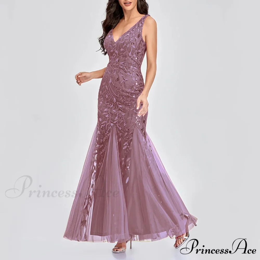 New Square-Collar Sequined Long-Sleeve Ruffle Hem Bodycon Evening Party Vestidos Dress - Image 3