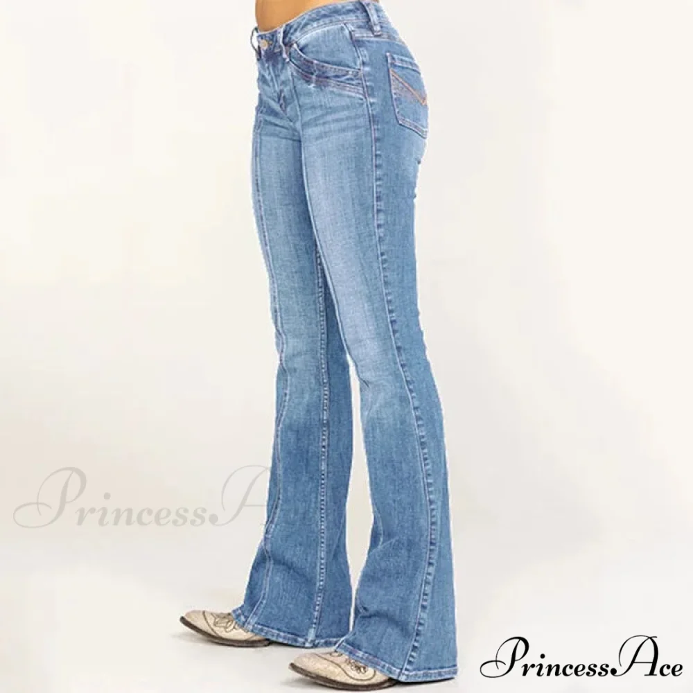 Stretch Casual Flare Women's High Waisted Butt-lifting 2024 Spring Summer for Woman Streetwear Raw Edge Flared Denim Jean