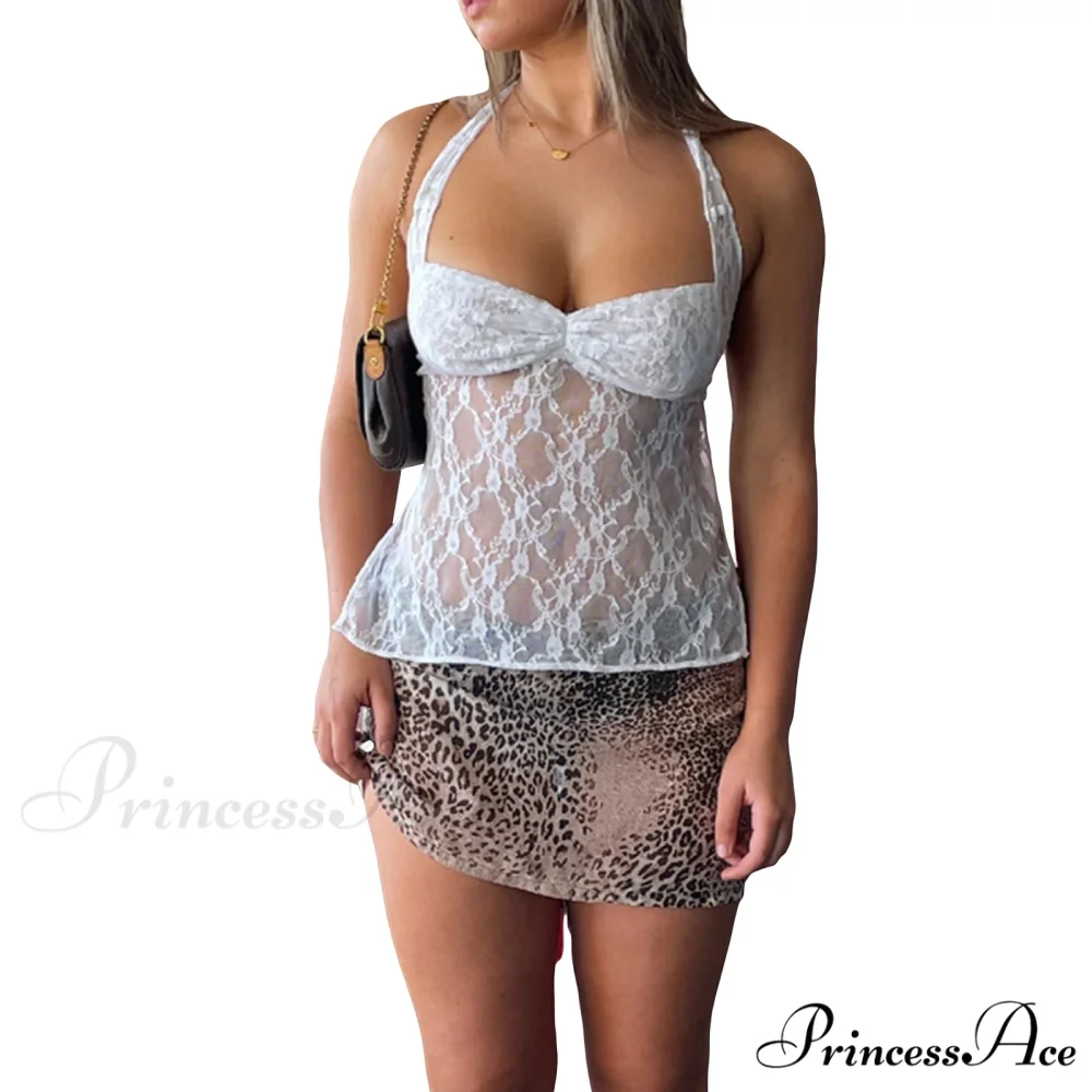 Lace Solid Chic Basic Casual Slim Fit Summer Stylish Elegant Crop Top - Image 12