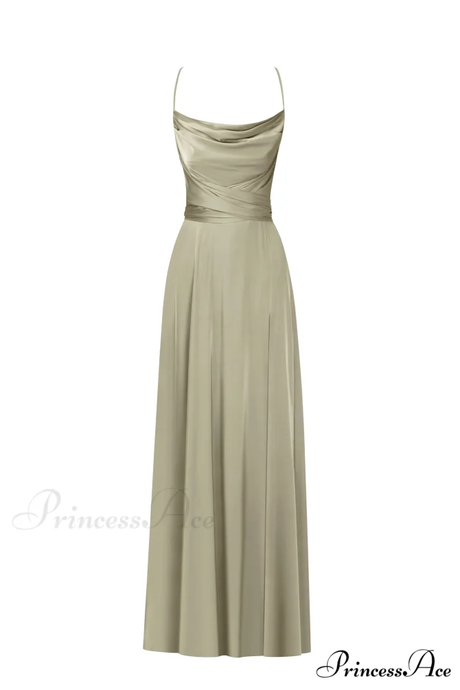 Boudoir Olive Stylish Silk Slip Dress